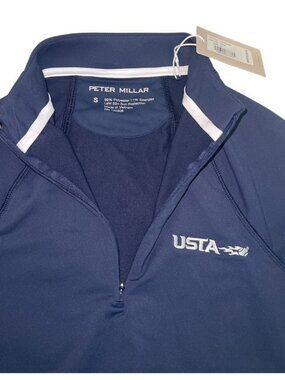 Peter Millar USTA Women’s Navy 1/4 Zip Pullover Top Size S NWT Tennis Golf